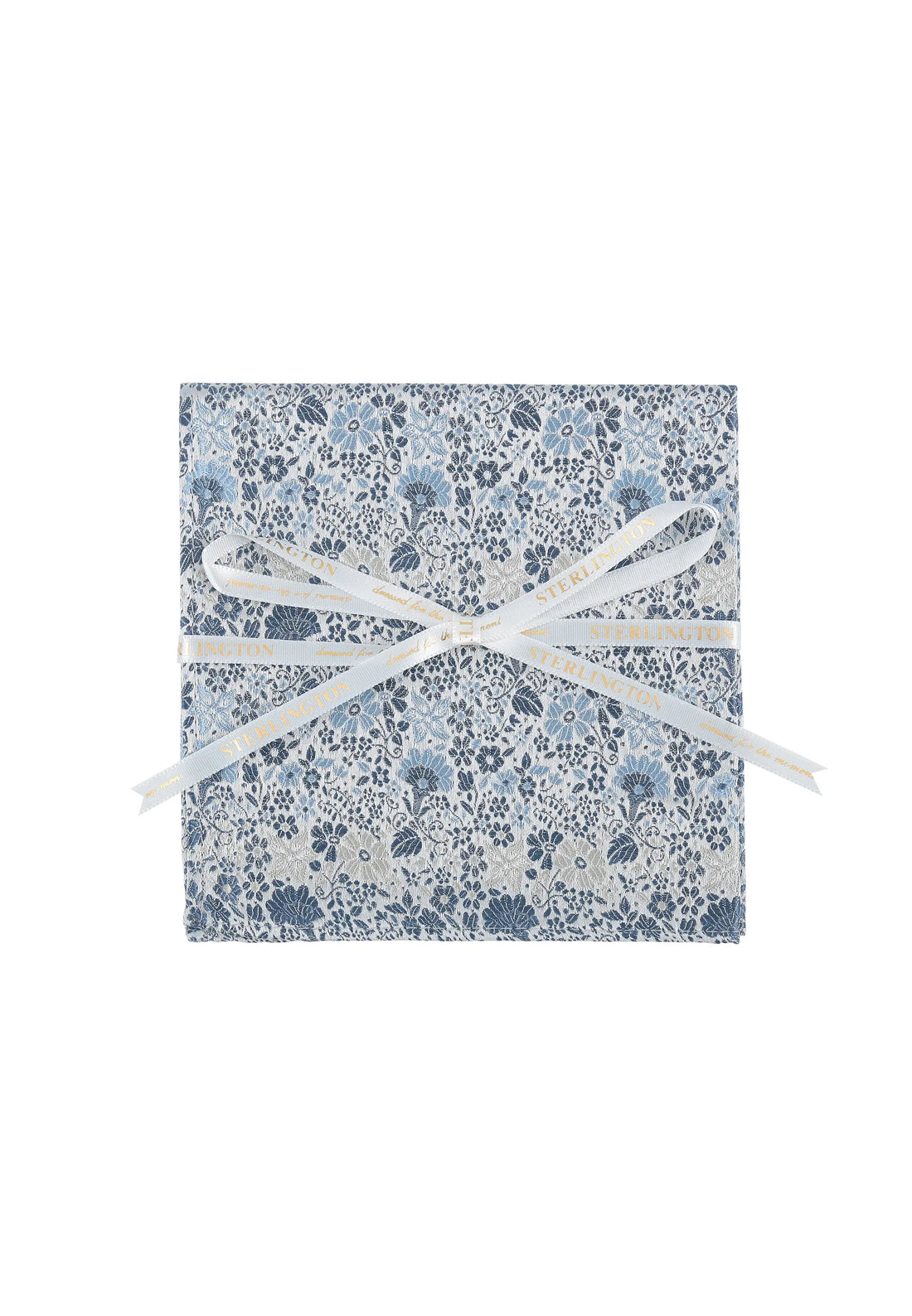 (Hellblau) Einstecktuch Sterlington Floral Seide – mit Geschenkschleife