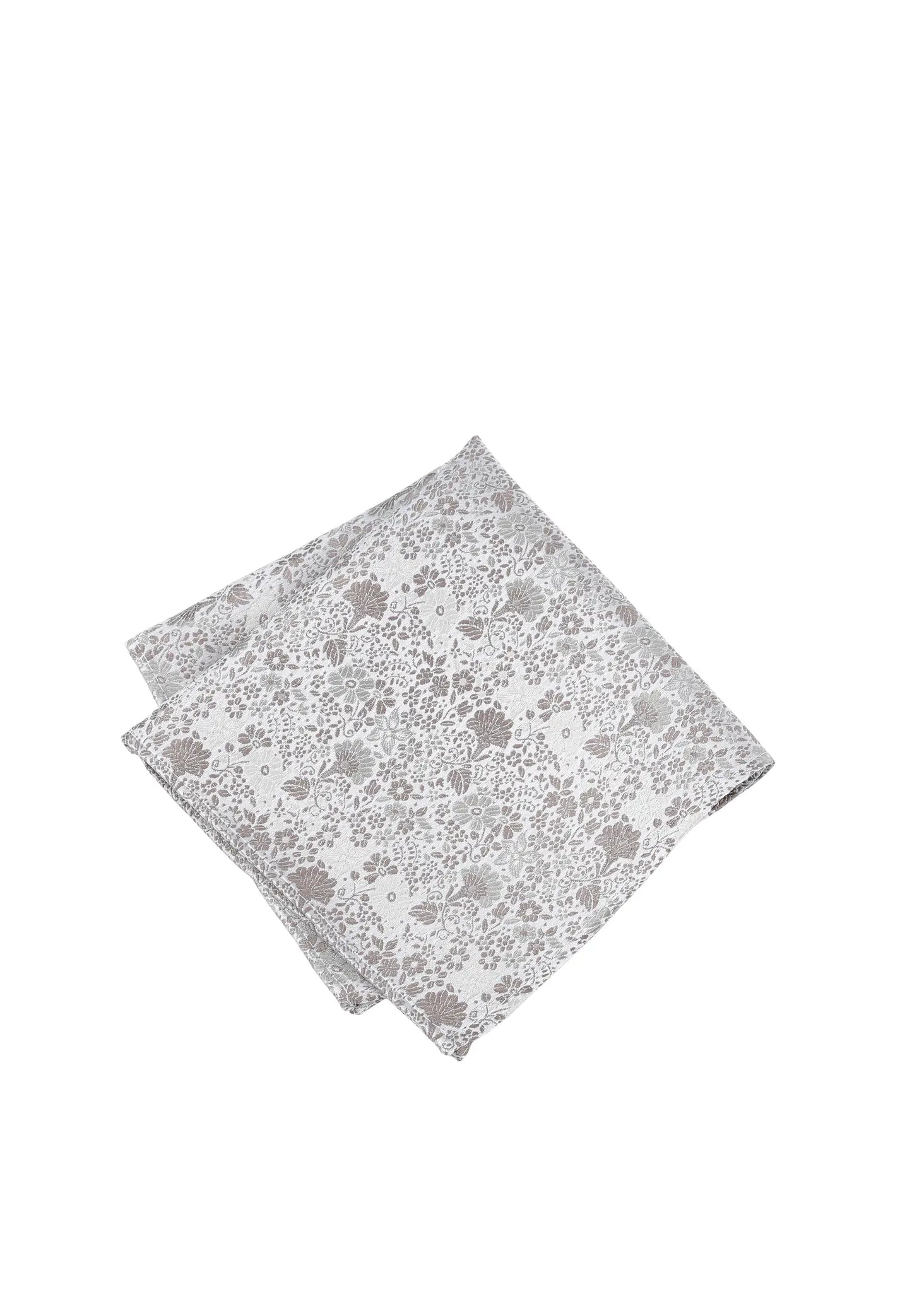 (Taupe) Einstecktuch Hochzeit Floral Seide – diagonal gefaltet