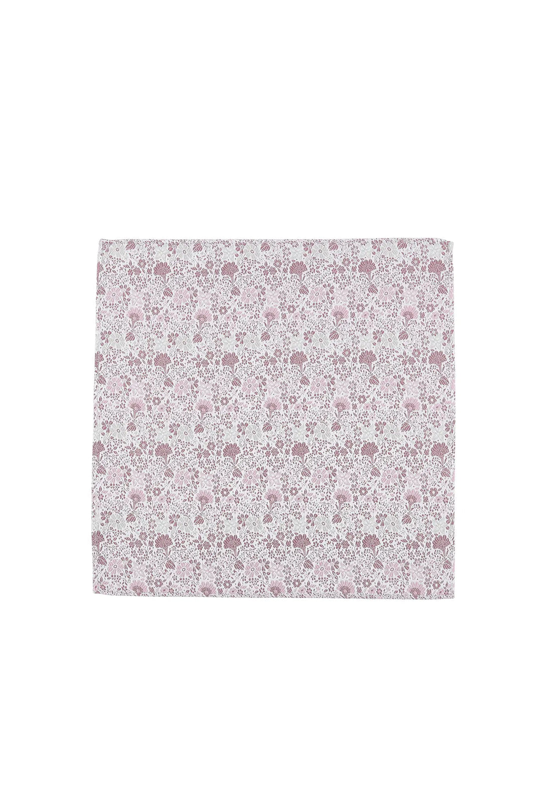 (Rosa) Einstecktuch Hochzeit Floral – Frontalansicht flach ausgelegt