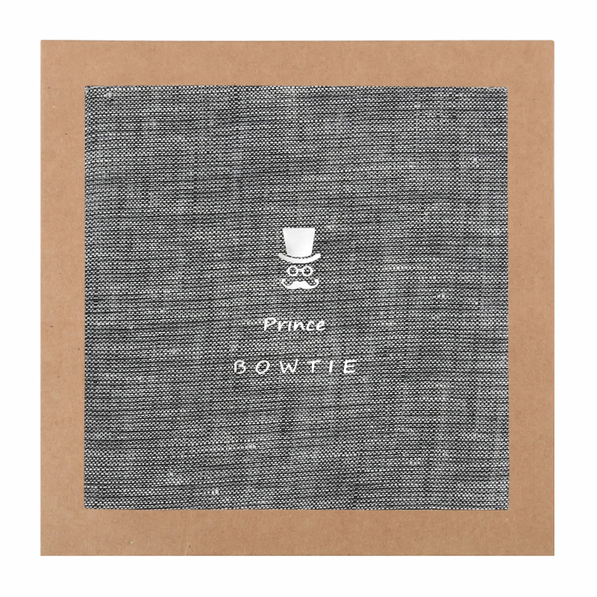 (Grau) Leinen-Einstecktuch in Geschenkverpackung – Prince Bowtie