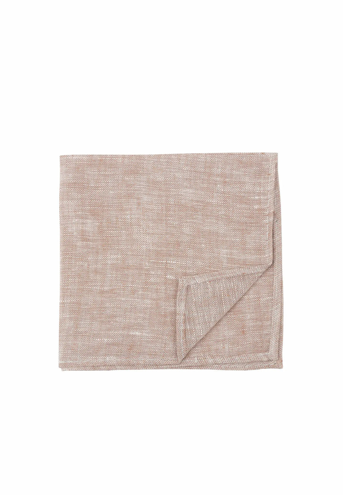 (Beige) Leinen-Einstecktuch Herren – Detailansicht Textur