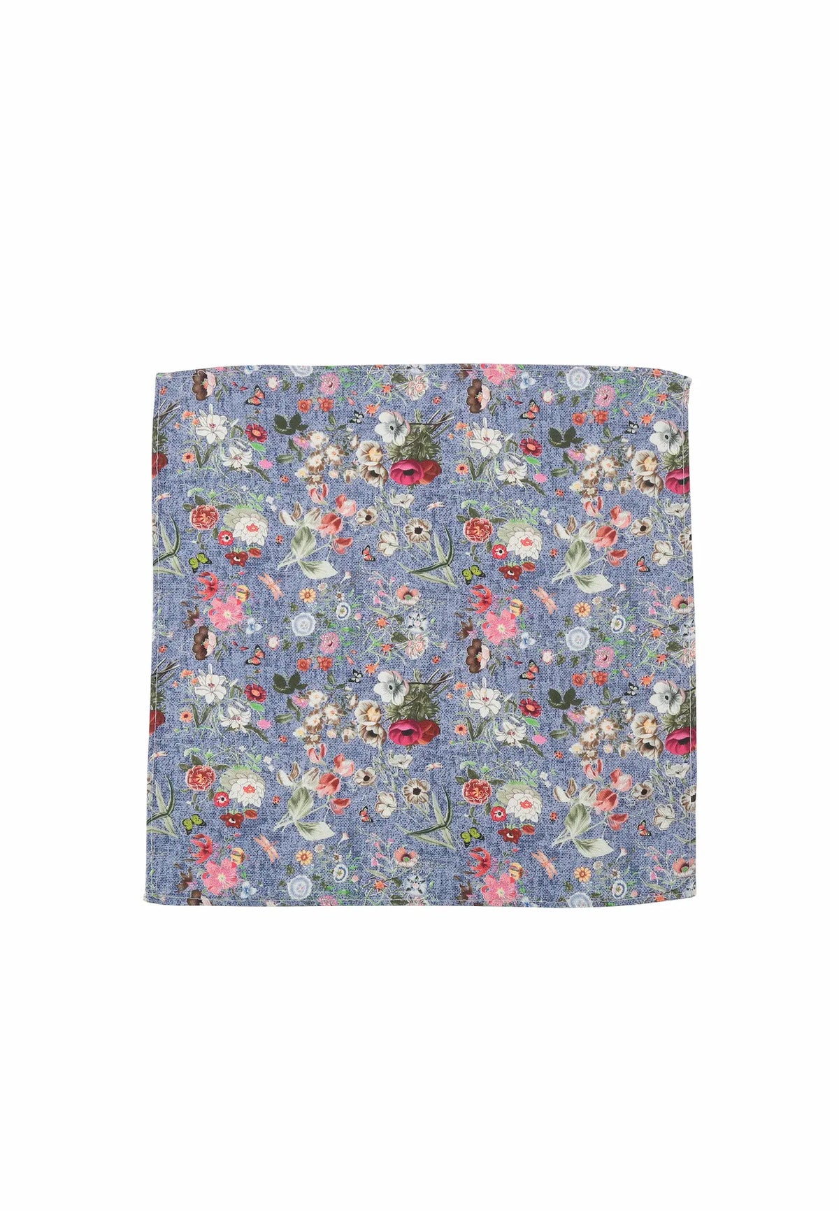 (Blau) Einstecktuch Herren floral 28x28 cm – Gesamtansicht