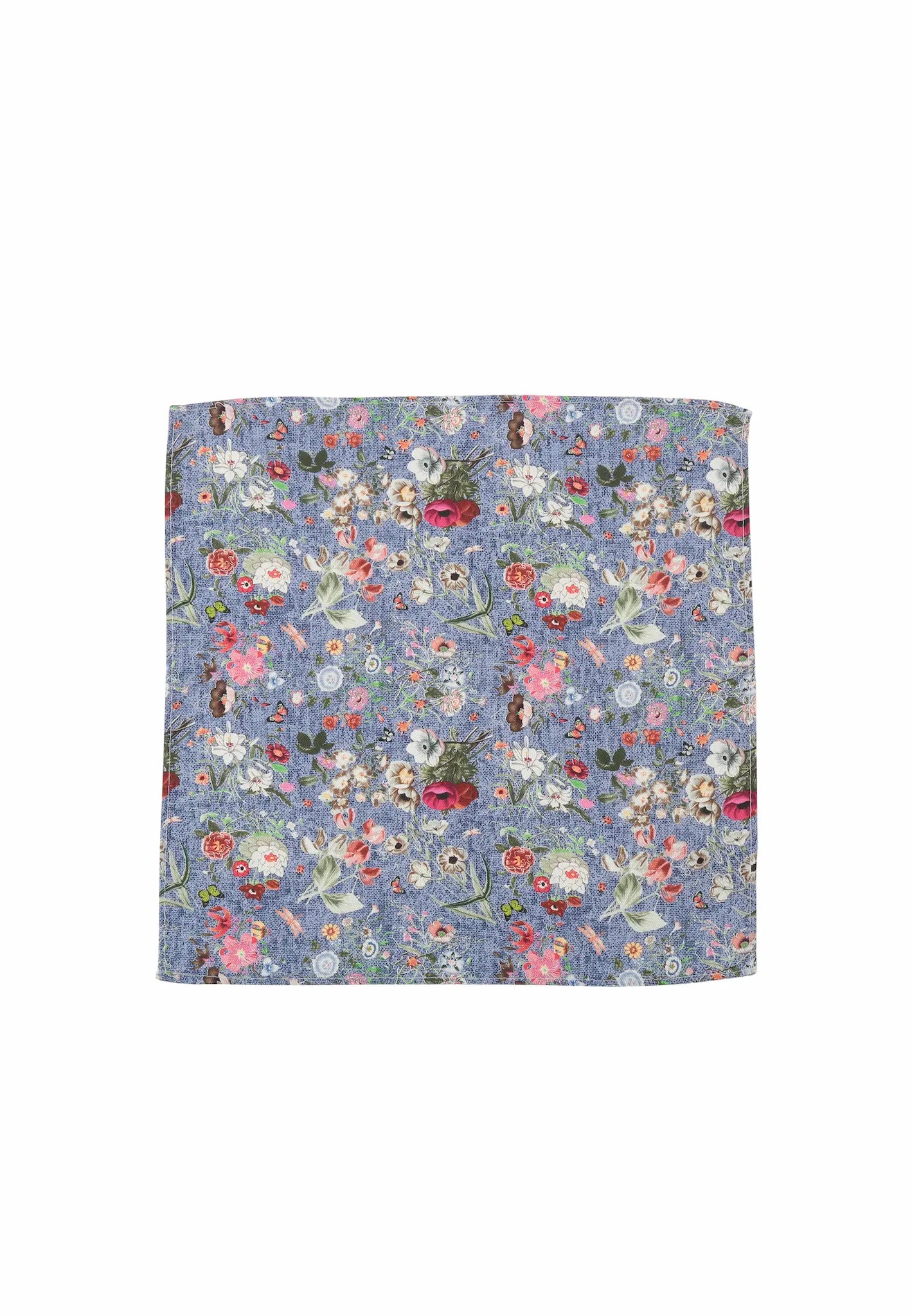 (Blau) Einstecktuch Herren floral 28x28 cm – Gesamtansicht