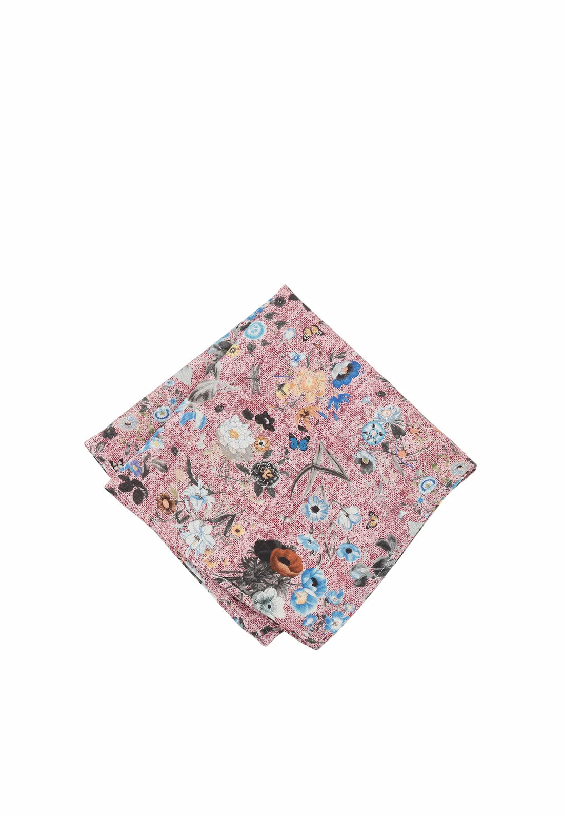 (Rot) Einstecktuch Herren Blumenmuster Seide – Pochette gefaltet