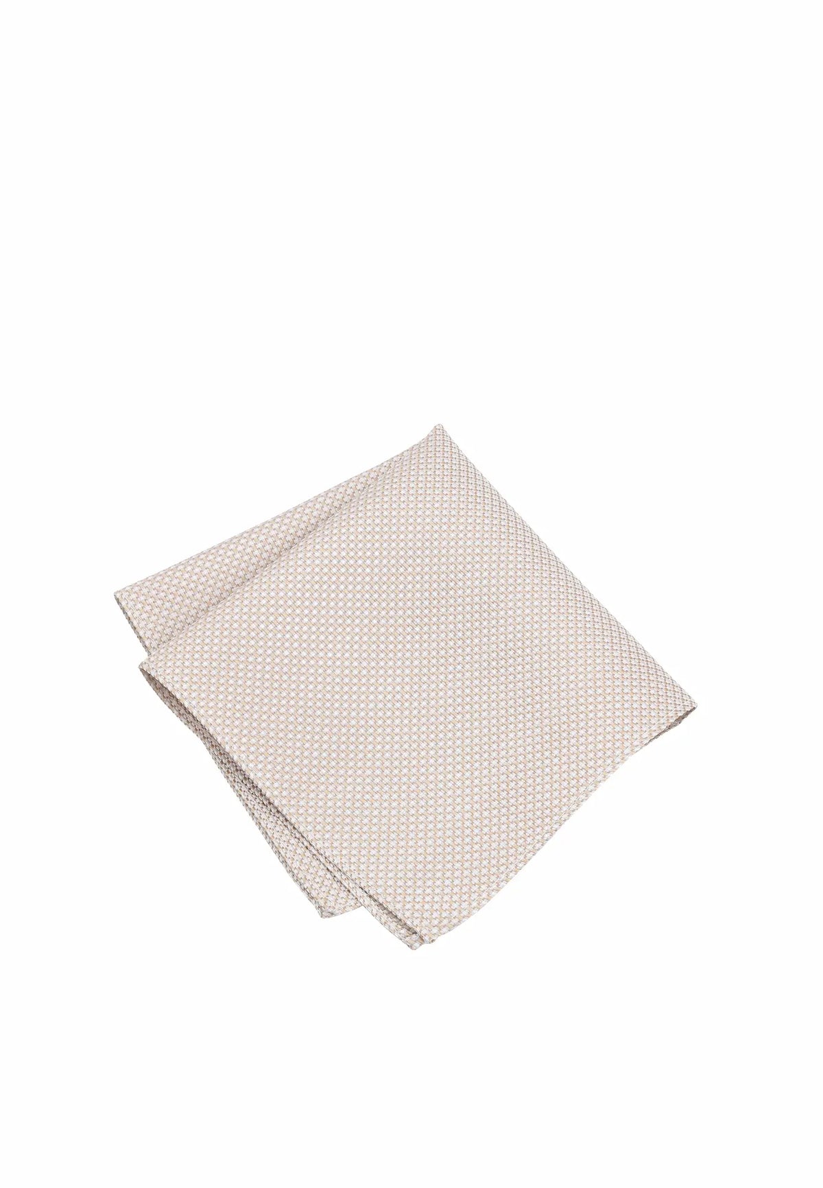(Beige) Einstecktuch Herren Mikromuster Seide – Pochette gefaltet