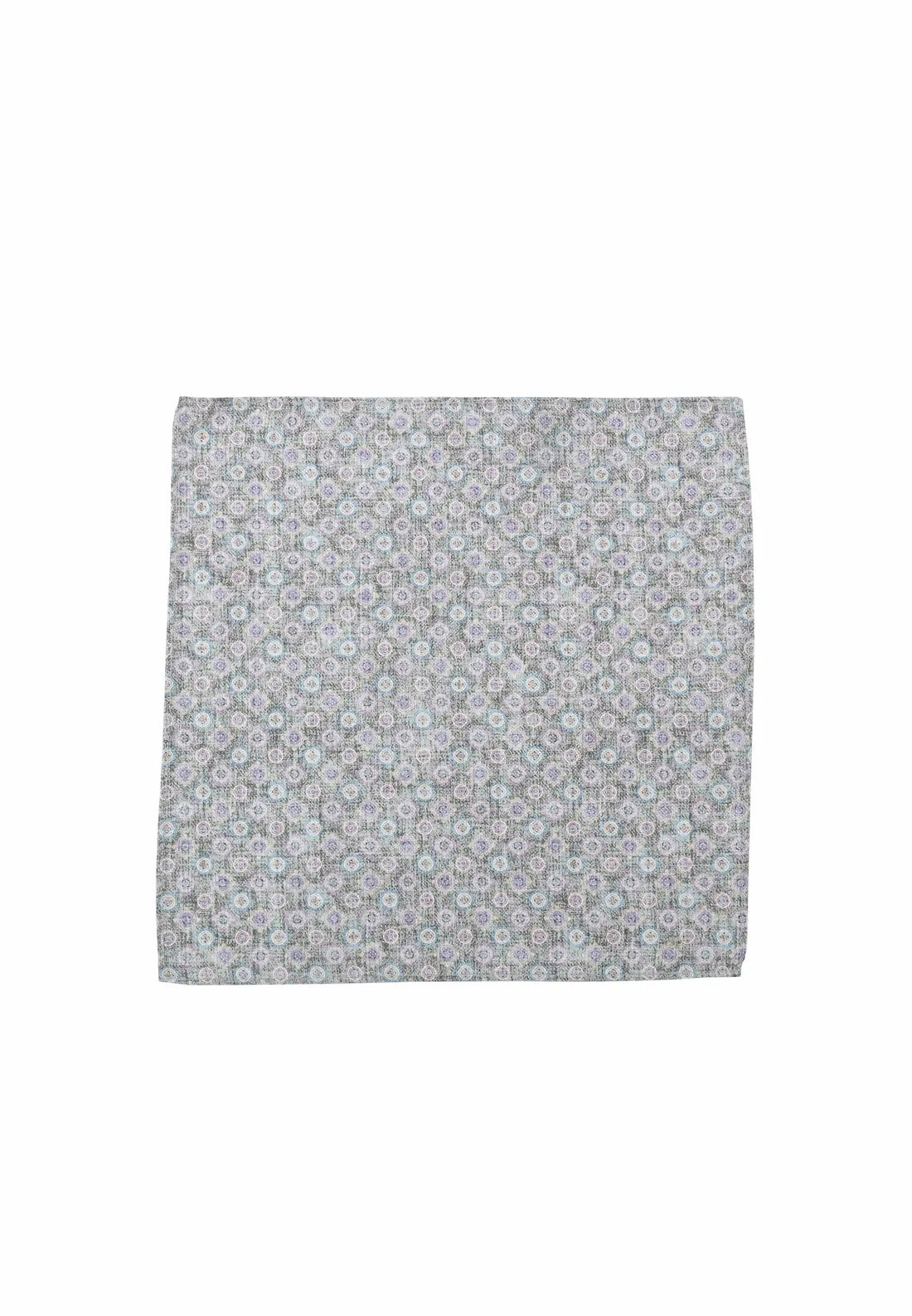 (Grau) Einstecktuch Herren Medaillon-Muster 28x28 cm – Gesamtansicht