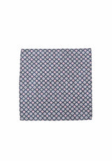 (Dunkelblau) Einstecktuch Herren Medaillon-Muster 28x28 cm – Gesamtansicht