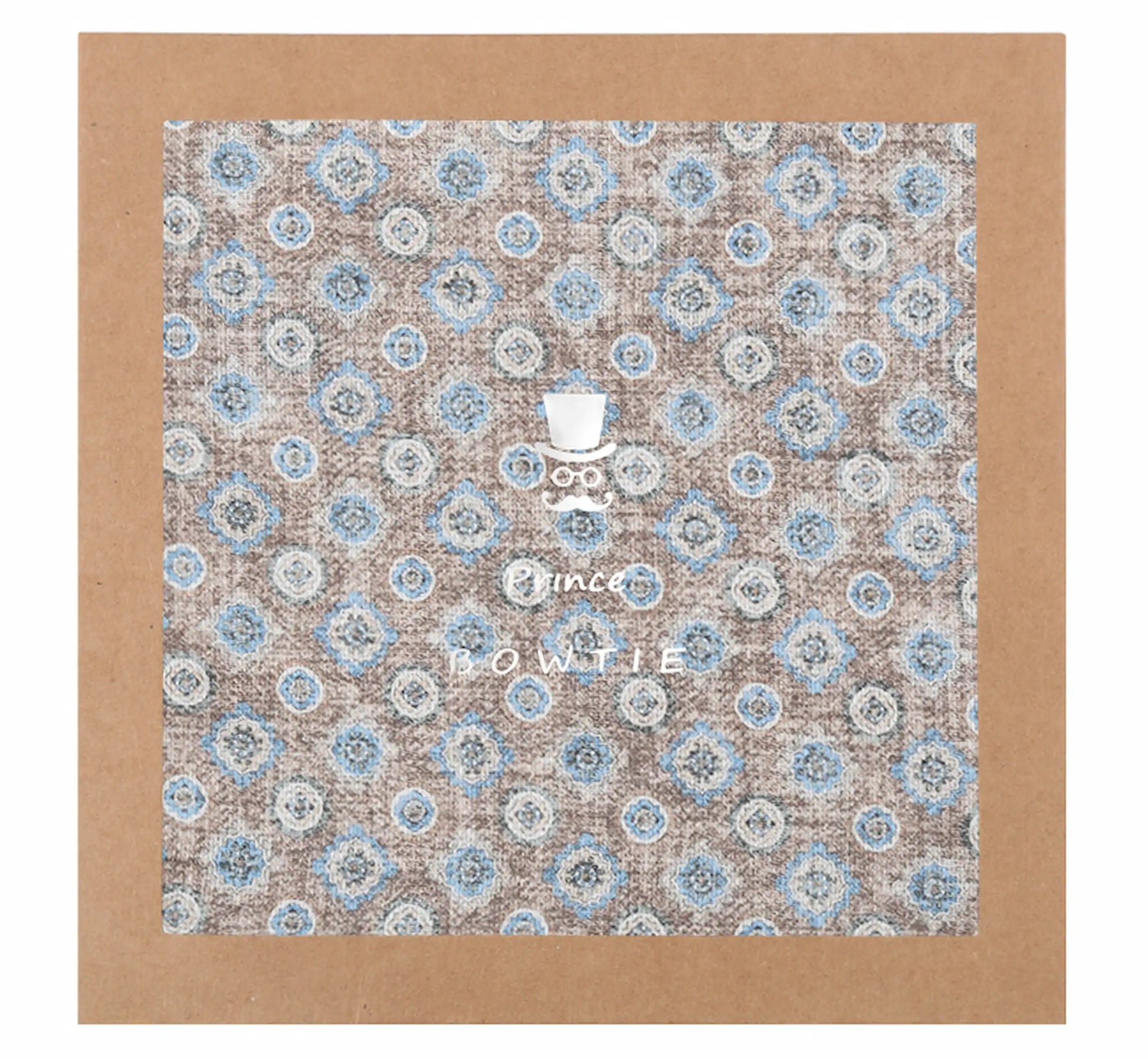 (Beige) Einstecktuch Medaillon-Muster in Geschenkverpackung – Prince Bowtie