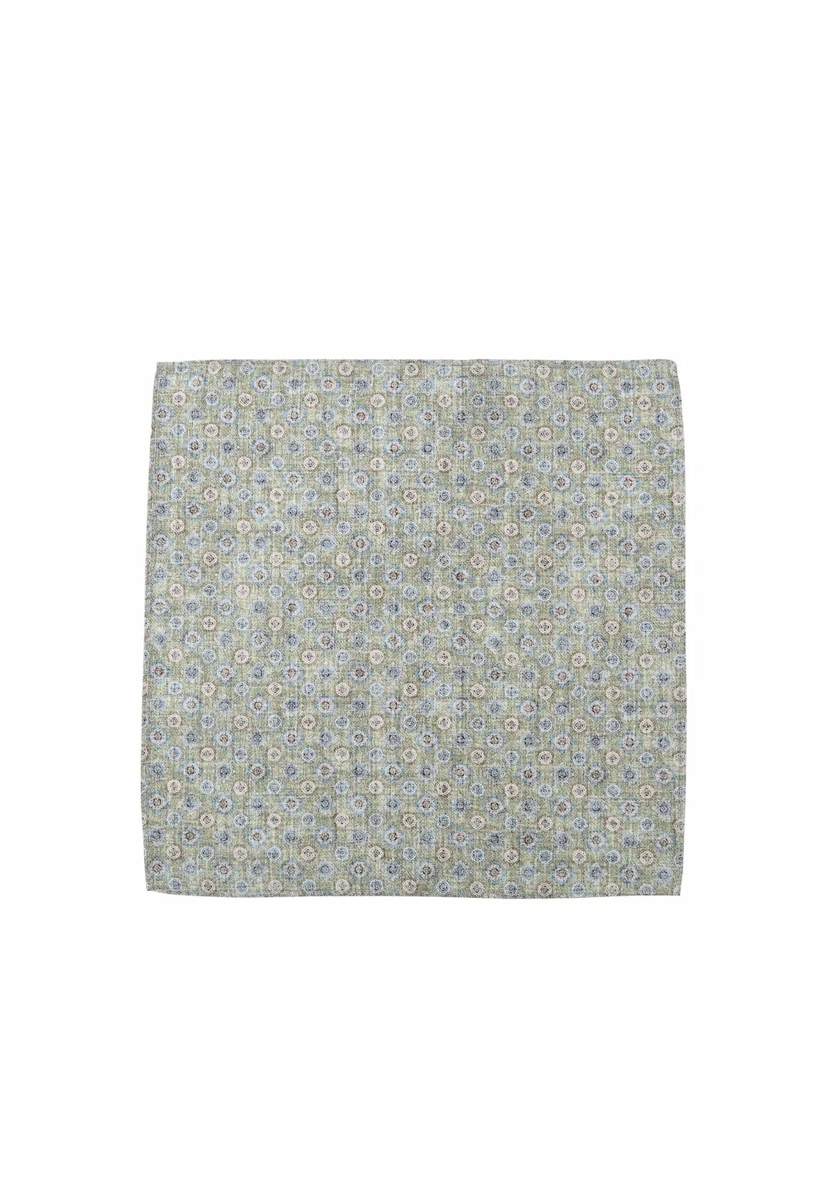 (Grün) Einstecktuch Herren Medaillon-Muster 28x28 cm – Gesamtansicht