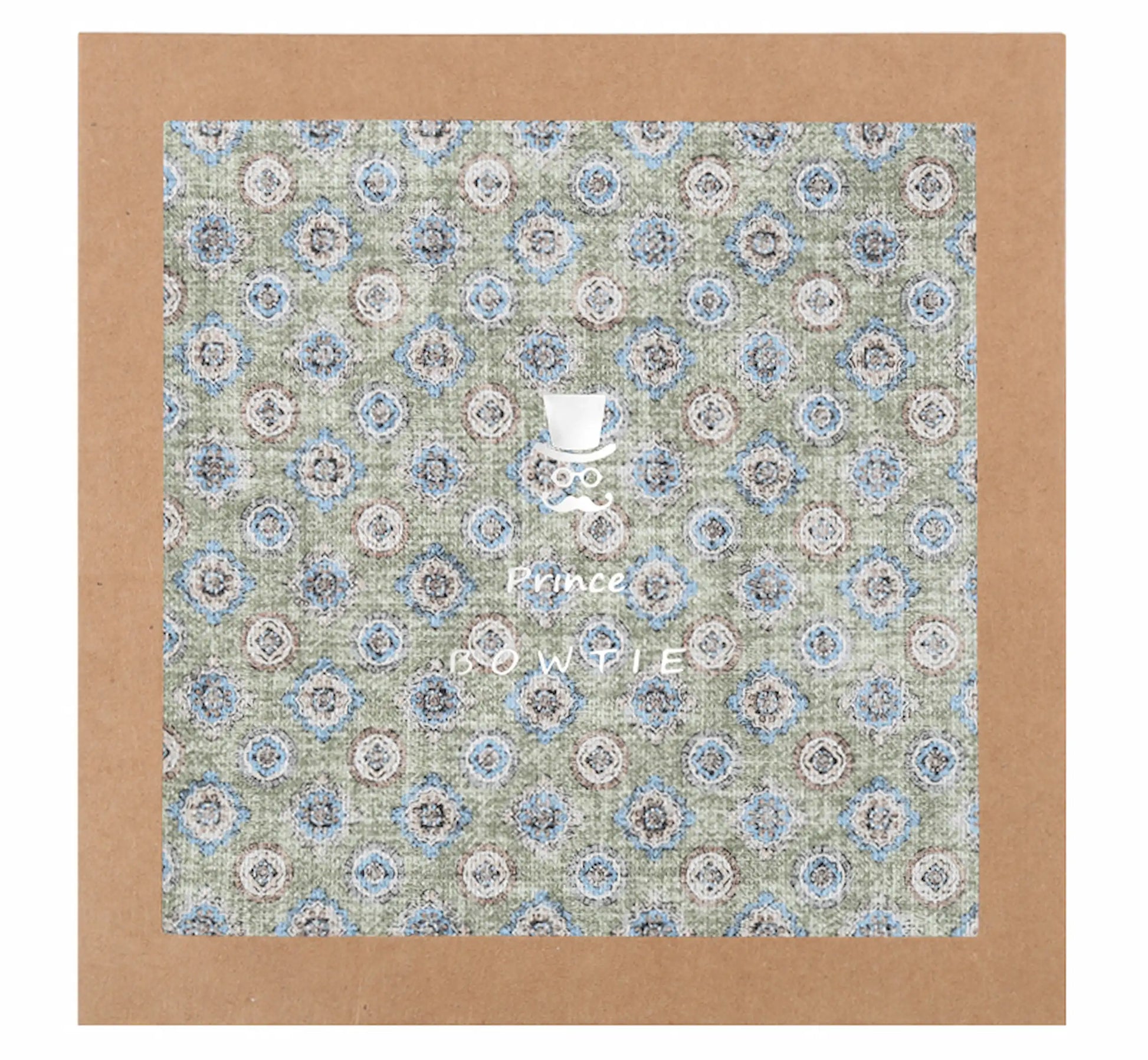 (Grün) Einstecktuch Medaillon-Muster in Geschenkverpackung – Prince Bowtie