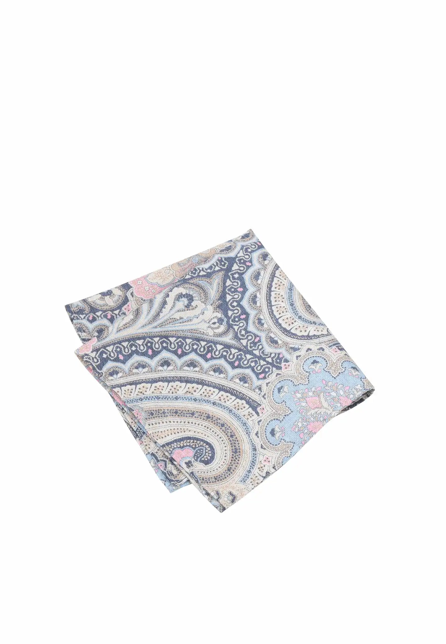 (Dunkelblau) Einstecktuch Herren Paisley-Muster Baumwolle – diagonal gefaltet