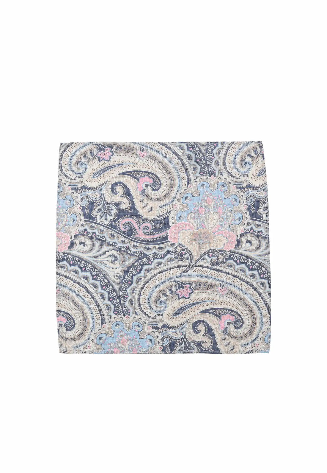 (Dunkelblau) Einstecktuch Herren Paisley-Muster 28x28 cm – Gesamtansicht