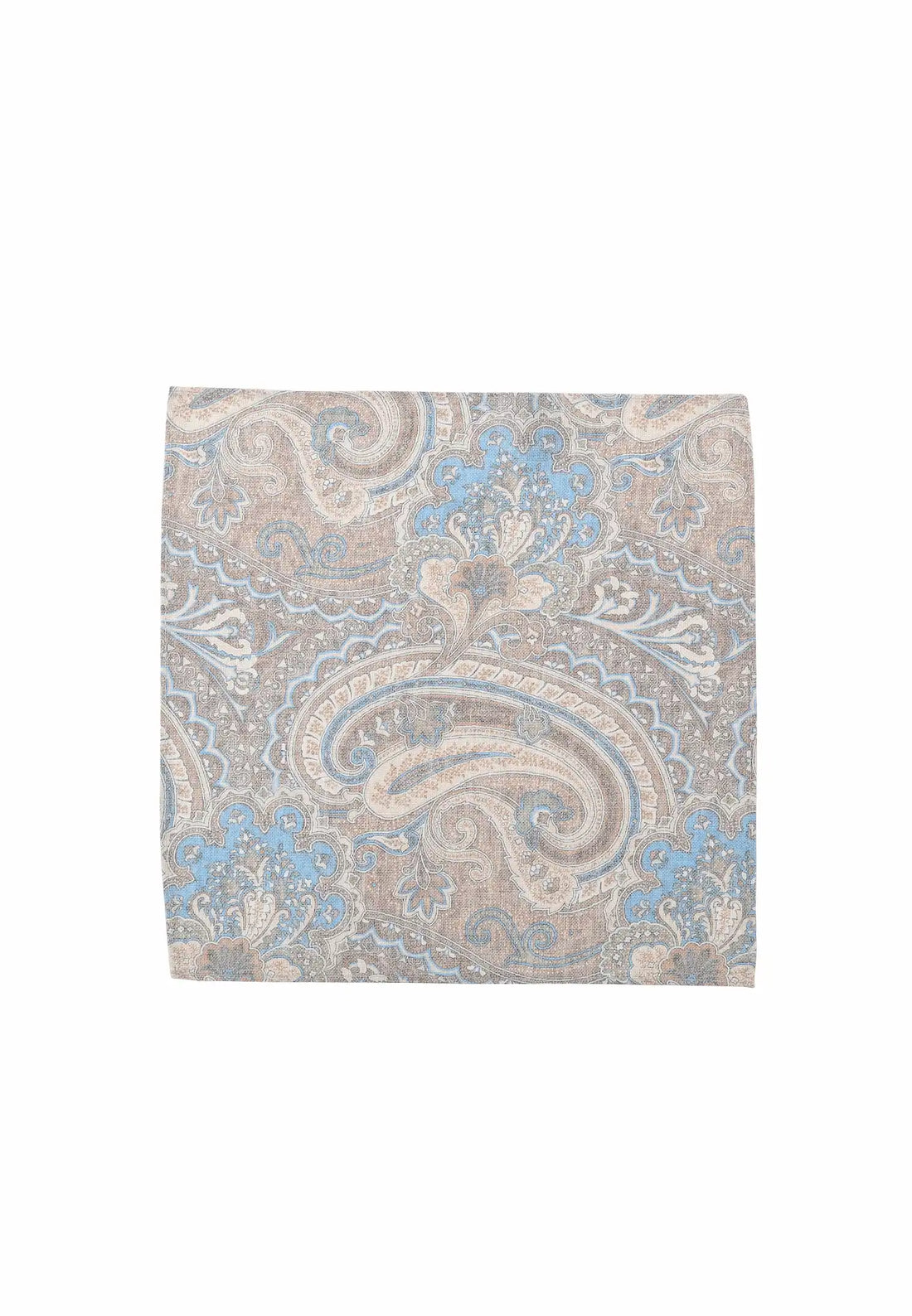(Beige) Einstecktuch Herren Paisley-Muster 28x28 cm – Gesamtansicht