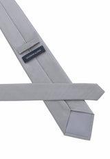 (Grau) Seidenkrawatte Picoté Detail Materialstruktur 100% Seide