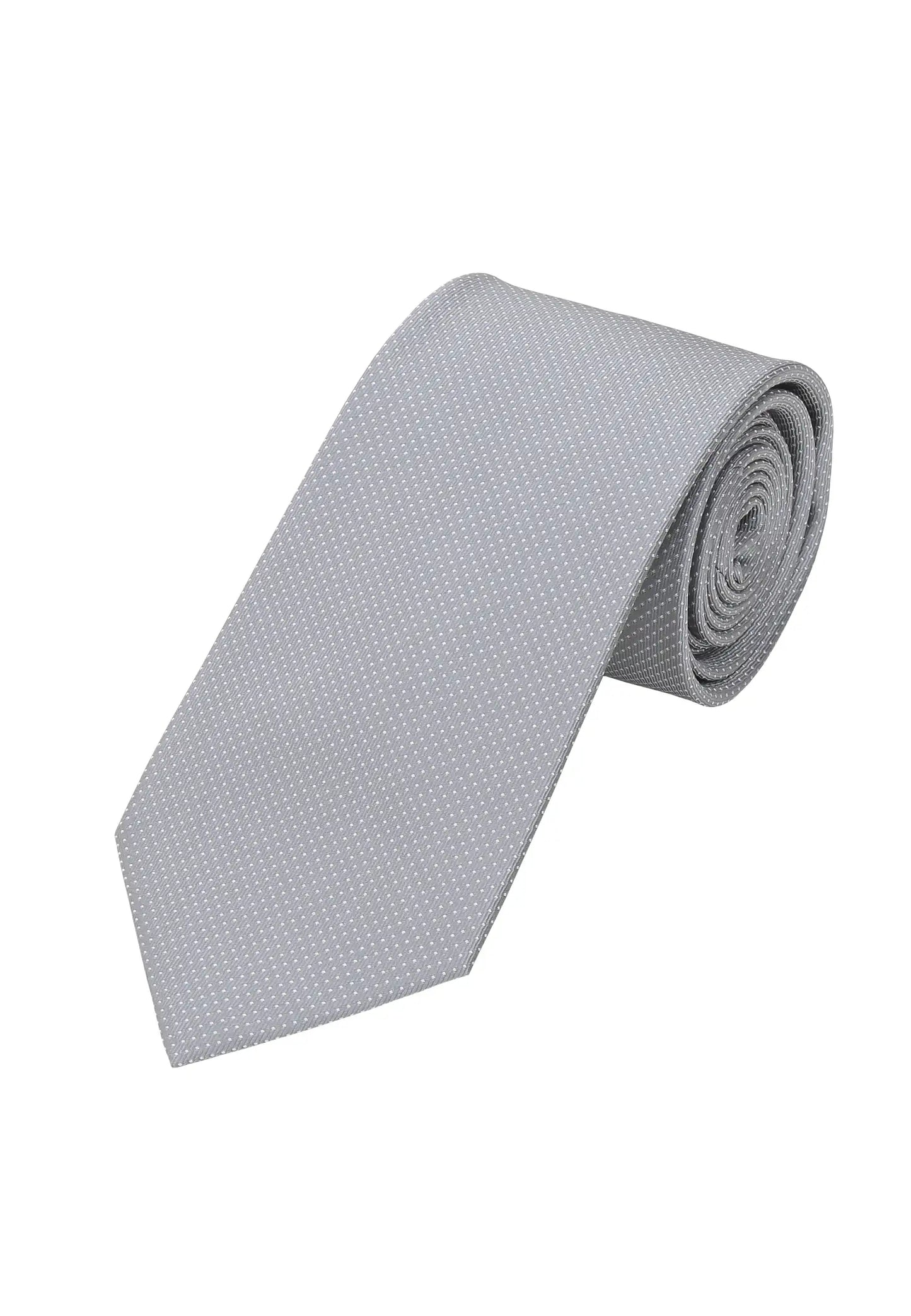 (Grau) Krawatte Herren 100% Seide Picoté 8cm Überlänge 170cm