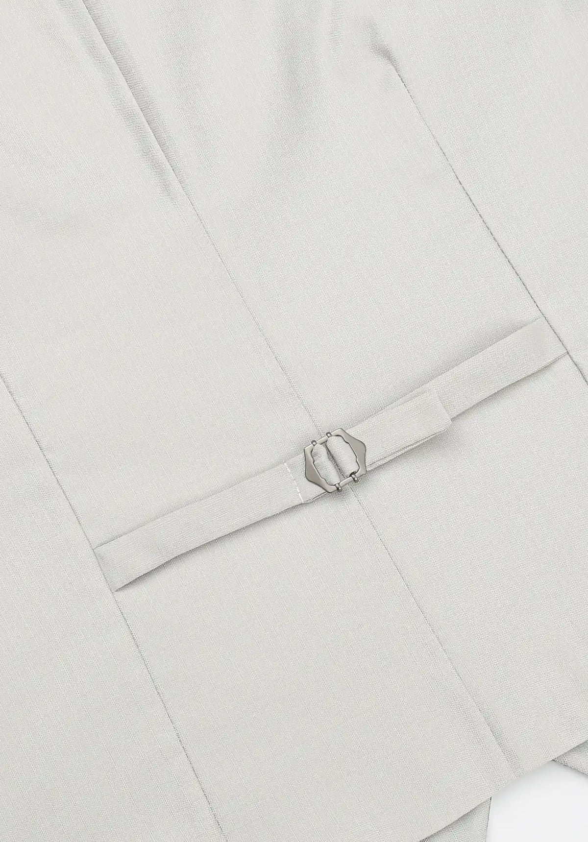 (Silber) Hochzeitsweste Herren – Rückseite mit verstellbarem Riegel und Metallschnalle
