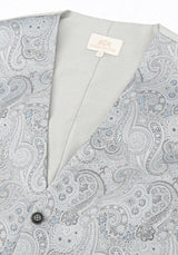 (Blau) Hochzeitsweste Sterlington Paisley – V-Ausschnitt mit Label