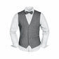 (Grau) Westen Set Herren Tweed mit Fliege – Outfit auf Mannequin mit weißem Hemd