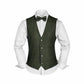 (Dunkelgrün) Westen Set Herren Tweed mit Fliege – Outfit auf Mannequin mit weißem Hemd