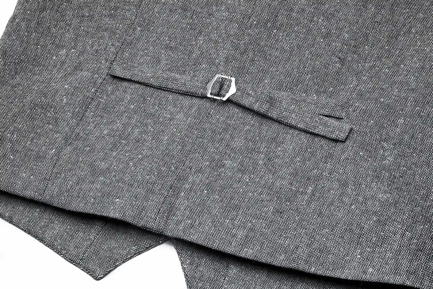 (Grau) Westen Set Herren Tweed – Rückseite mit verstellbarem Riegel