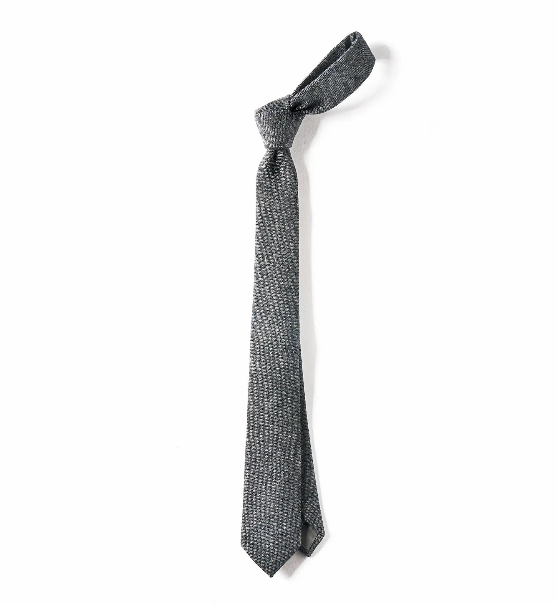 (Grau) Krawatte Herren Tweed Wolle – Detailansicht