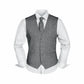 (Grau) Westen Set Herren Tweed mit Krawatte – Frontansicht auf weißem Hemd
