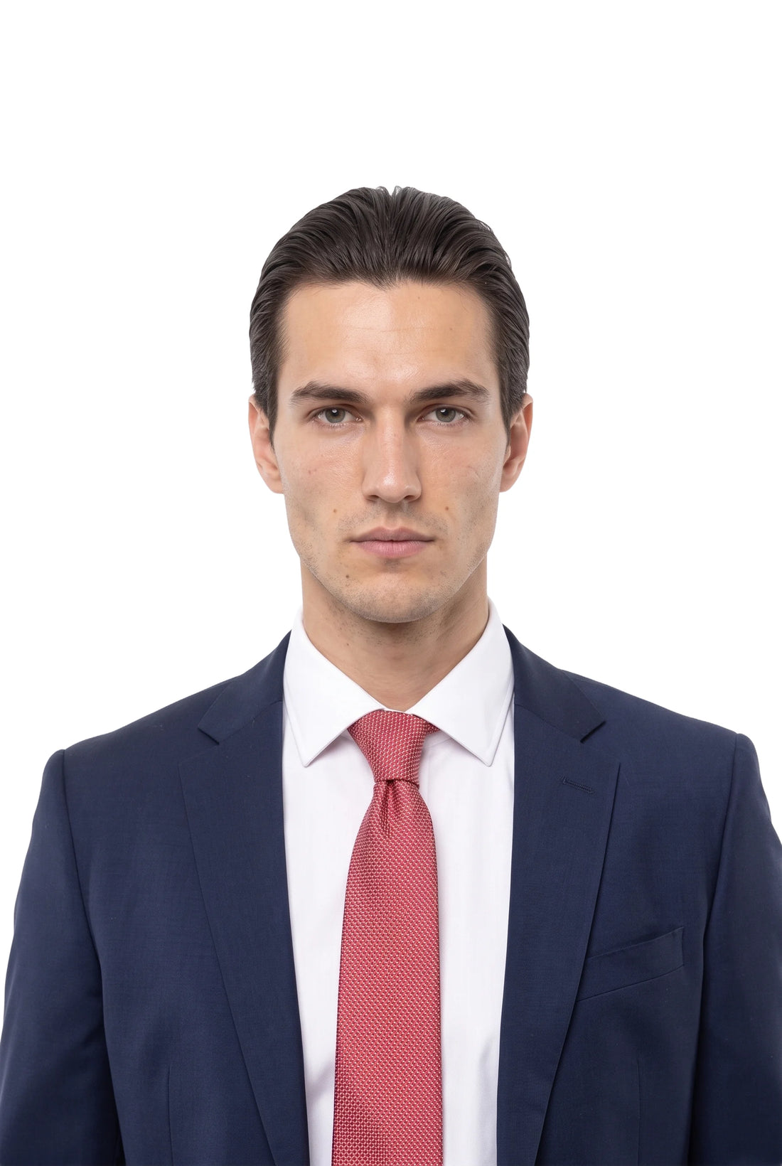 (Hellrot) seidenkrawatte herren picote schmal getragen nahaufnahme