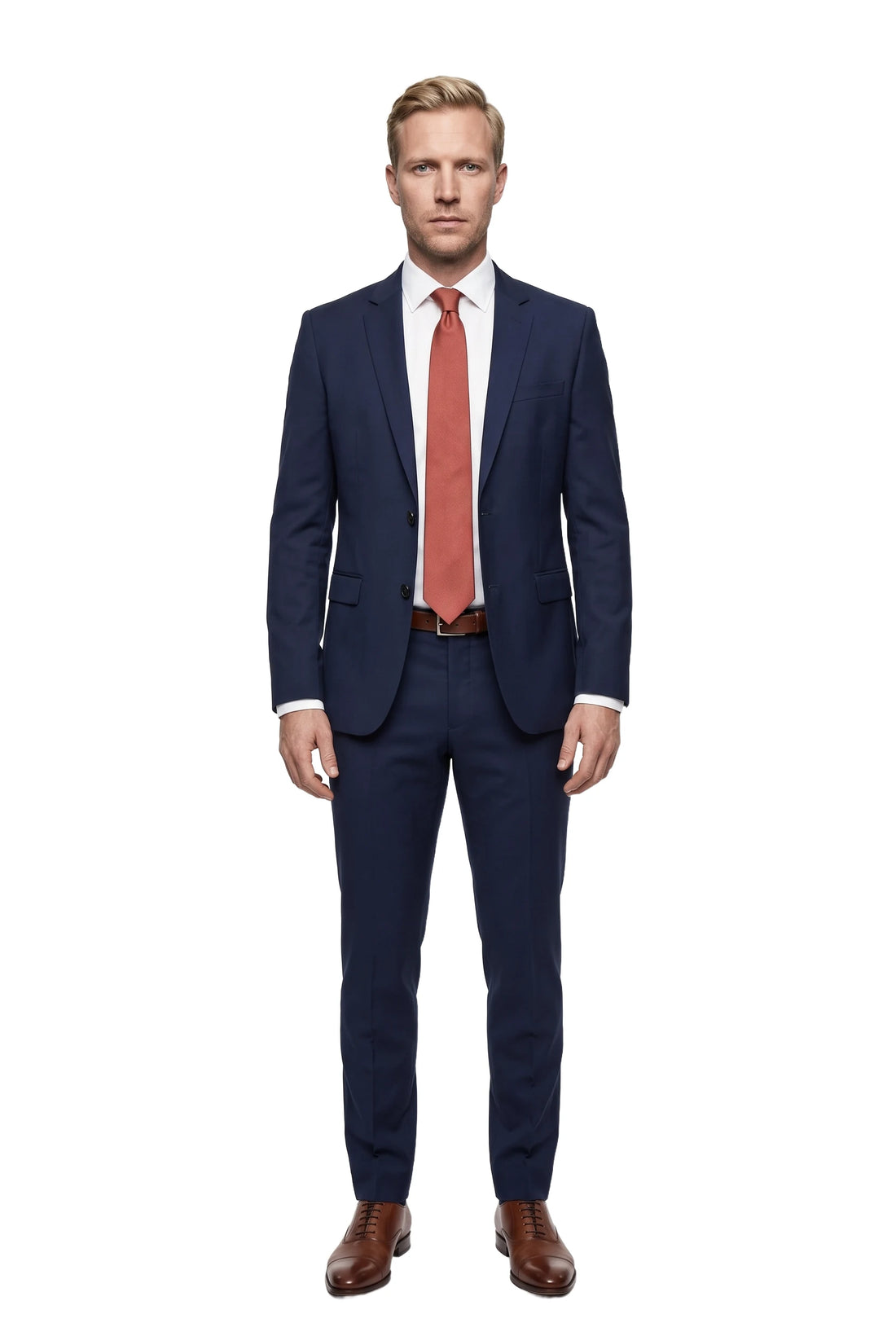 (Ziegel) seidenkrawatte herren uni getragen ganzkörper look