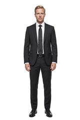 (Schwarz Blumenmuster) zip trauerkrawatte vorgebunden getragen ganzkörper look