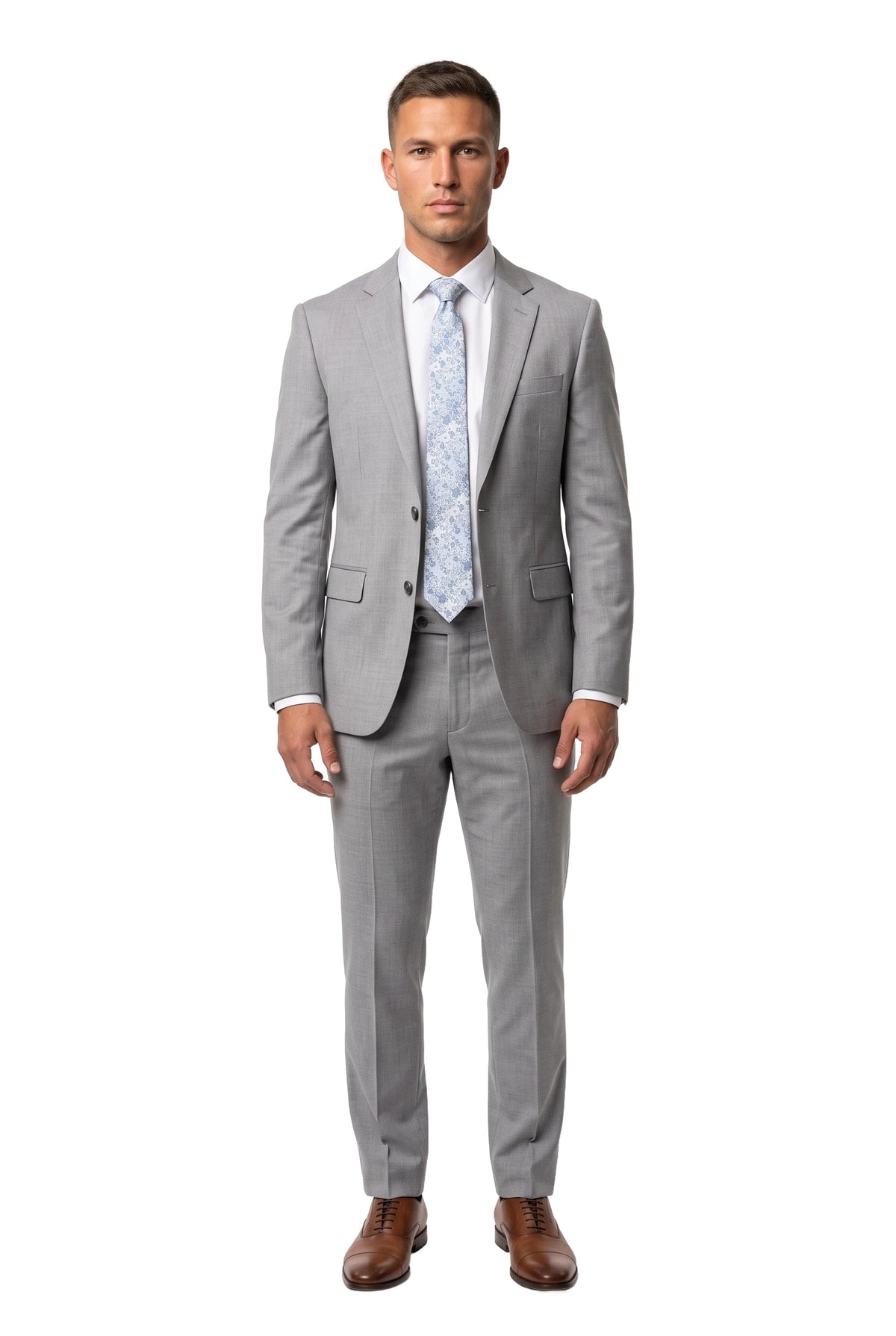 (Hellblau) hochzeitskrawatte herren floral getragen ganzkörper look