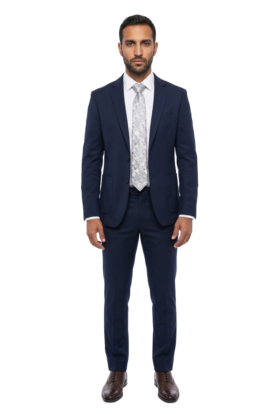 (Silber) hochzeitskrawatte herren floral getragen ganzkörper look